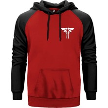 The Last Of Us Logo Kırmızı Renk Reglan Kol Kapşonlu Sweatshirt