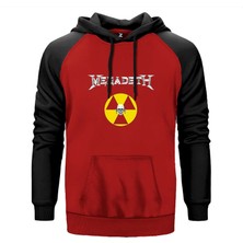 Megadeth Nuclear Radioactive Kırmızı Renk Reglan Kol Kapşonlu Sweatshirt