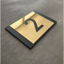 Lux Gold Aynalı Mdf Serisi Iç Mekan Apartman Daire Kapı Numarası