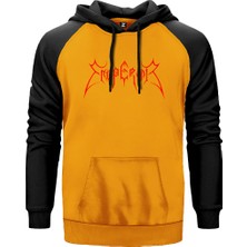 Emperor Logo Red Sarı Renk Reglan Kol Kapşonlu Sweatshirt