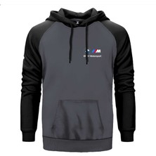 Bmw Logo M Power Motorsport 2 Gri Renk Reglan Kol Kapşonlu Sweatshirt