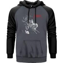 Emperor Wrath Of The Tyrant Gri Renk Reglan Kol Kapşonlu Sweatshirt