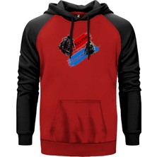 God Of War Atreus Kratos Kırmızı Renk Reglan Kol Kapşonlu Sweatshirt