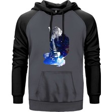 Nirvana Kurt Cobain Galaksi Gri Renk Reglan Kol Kapşonlu Sweatshirt