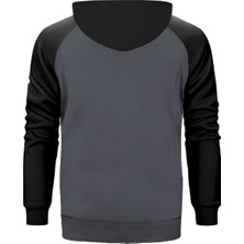 Dainese Logo Gri Renk Reglan Kol Kapşonlu Sweatshirt
