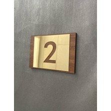 Lux Gold Aynalı Ceviz Mdf Serisi Iç Mekan Apartman Daire Kapı Numarası