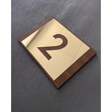 Lux Gold Aynalı Ceviz Mdf Serisi Iç Mekan Apartman Daire Kapı Numarası