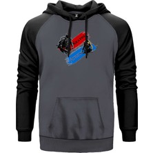 God Of War Atreus Kratos Gri Renk Reglan Kol Kapşonlu Sweatshirt