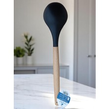 Ivory Bambu Saplı Silikon Kaşık Siyah Rengi