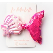 Fuşya  Pullu Deniz Kızı Kız Çocuk Klips Toka