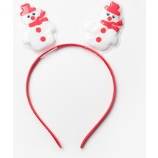 Kırmızı  Ikili Kardan Adam Kız Çocuk Taç