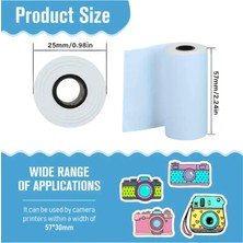 NorthAK 10 Adet Mini Yazıcı Kâğıdı Termal Rulo - Beyaz Mini Yazıcı Rulosu 56MM Yağışkansız Kâğıt