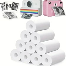 NorthAK 10 Adet Mini Yazıcı Kâğıdı Termal Rulo - Beyaz Mini Yazıcı Rulosu 56MM Yağışkansız Kâğıt