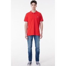 Lee Ss Kısa Kollu Polo T-S Kırmızı Erkek Kısa Kol T-Shirt