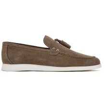 Derimod Erkek Bej Püsküllü Süet Deri Casual Loafer 25SFD750310
