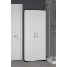 Mobilique Elite No.4 Beyaz Çok Amaçlı Dolap 183 cm Yükseklik 75 cm Genişlik 33 cm Derinlik Modern Tasarım