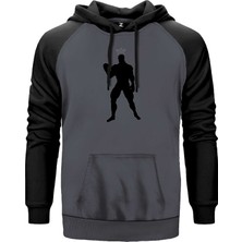 Mike Tyson Fury Gri Renk Reglan Kol Kapşonlu Sweatshirt