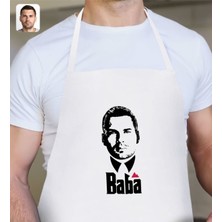 Mediterian Kişiye Özel Baba Silüetli Renkli Pamuk Mutfak Önlüğü