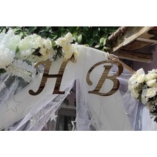 Süslü Pleksi Harf Söz-Nişan-Kına H: 30 cm Çift Harf Gold ve Gümüş Renk Seçeneği Baş Harf Lüx Pleksi