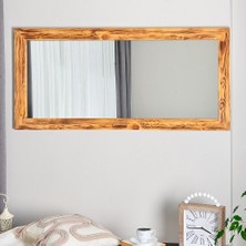 Dfn Wood Doğal Ahşap Dikdörtgen Dekoratif Duvar Salon Ofis Boy Aynası 150X70 cm