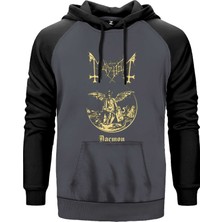 Mayhem Daemon King Gri Renk Reglan Kol Kapşonlu Sweatshirt