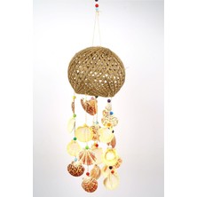 Rüzgâr Çanı Hasır Kafesli Büyük Boy Deniz Kabuklu Ağaç Süsü