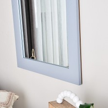 Dfn Wood Masif Ahşap Dikdörtgen Gri Dekoratif Duvar Salon Ofis Aynası 170X60 cm