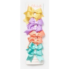 Çok Renkli  Gökkuşağı 8'li Kurdele Fiyonk Klips Toka Set