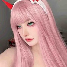 Daiweier Kadın Pembe Bob Peruk - 60 cm