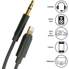 Pratikaı iPhone Lightning Aux 35 mm Jack Ses Aktarma Kablosu | Araç ve Medya Için Dönüştürücü Adaptör