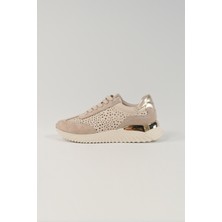 Velune Caterina Bej Deri Kadın Sneakers, Günlük Ayakkabı, Spor Ayakkabı 25070