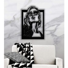 Kadın Özel Lazer Kesim Ahşap Duvar Süsü - Duvar Dekoru ( 45X30 cm )