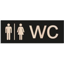 Dekoratif Wc Yönlendirme Yazısı Ahşap