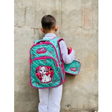 Desenli  Çocuk Okul Sırt Çantası ve Beslenme Çantası