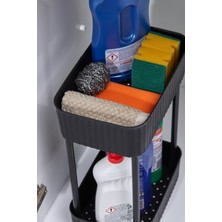 Easy 2 Katlı Çok Amaçlı Raf Mutfak ve Banyo Organizer Düzenleyici (Tekerleksiz)
