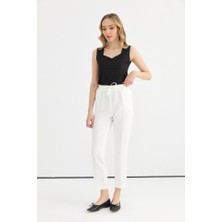 Beli Bağcıklı Boru Paça Pantolon