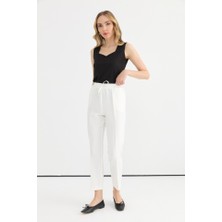Beli Bağcıklı Boru Paça Pantolon
