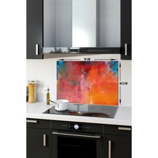 Cam Ocak Arkası Koruyucu | Renkli Yağlıboya | 49.5cm x 76CM