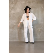 Kadın Bürümcük   Kumaş   Ikili Pantalon    Tunik  Takım