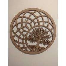 Hayat Ağacı Boyanabilir Kapı Süsü Duvar Dekorasyonu Ahşap Ham Mdf Lazer Kesim 20