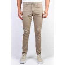 Hlt Jeans Erkek Bej Slim Fit Esnek Likralı Kot Jeans Pantolon HLTHE001966