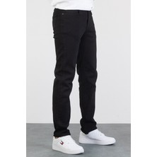Hlt Jeans Erkek Siyah Regular Fit  Esnek Likralı Denim Jeans Kot Pantolon YENİHLTHE001973