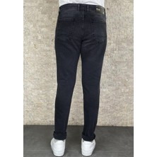 Hlt Jeans Erkek Siyah Taşlamalı Slim Fit Jean  Pantolon HLTHE1947