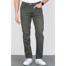 Erkek Açık Haki Regular Fit Rahat Kesim Esnek Likralı Denim Jeans Kot Pantolon HLTHE001910