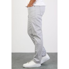 Hlt Jeans Erkek Gümüş Gri Regular Likralı Esnek Kot Pantolon HLTHE001980