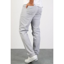 Hlt Jeans Erkek Gümüş Gri Regular Likralı Esnek Kot Pantolon HLTHE001980