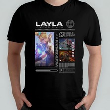 Pixxa Mobile Legends Layla Unisex %100 Pamuklu Bisiklet Yaka T-Shirt