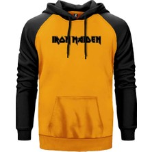 Iron Maiden Black Text Sarı Renk Reglan Kol Kapşonlu Sweatshirt
