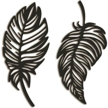 Dekoratif Ikili Yaprak Seti Lazer Kesim Ahşap Duvar Dekorasyon Ürünü