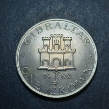 Escoines Koleksiyon 39963680162461081A 1969 1 Kron Cebelitarık Çil Eski Yabancı Madeni Para